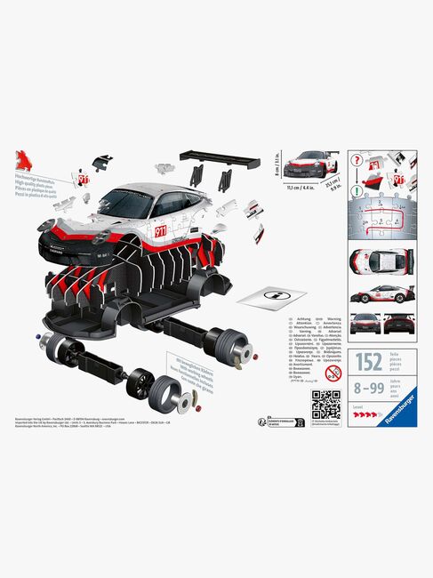 Ravensburger Porsche 911 MK2 GT3 Cup 3D-pussel 152 Bitar