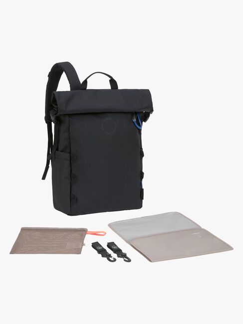 Lässig Outdoor Skötväska Ryggsäck med Rullöppning, Black
