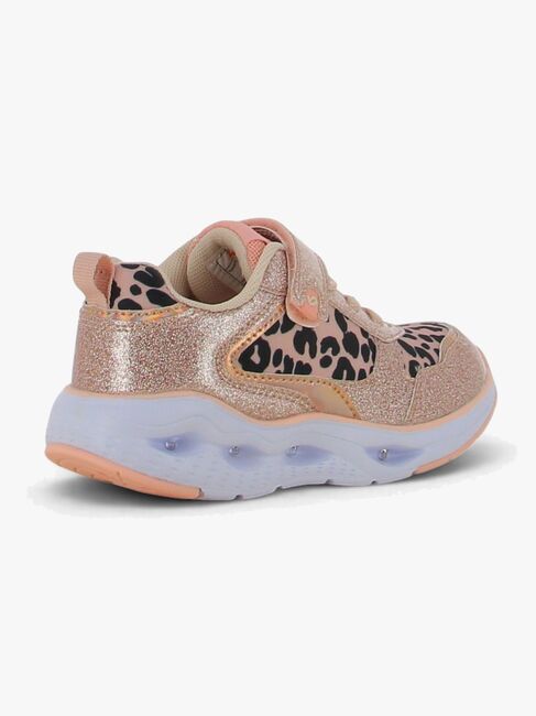 Leaf  Blinkande Sneakers, Leopard/Pink