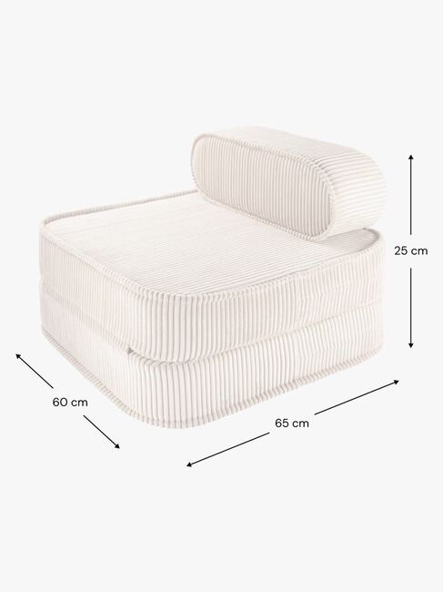 Wigiwama Flip Vikbar Stol 150x60 cm, Marshmallow