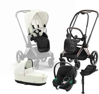 Cybex Priam Duovagn inkl. Aton B2 & Bas, Off White/Rose Gold