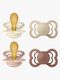 BIBS Supreme Napp 4-Pack Gjord Av Latex Stl 2, Ivory/Vanilla/Blush/Woodchuck