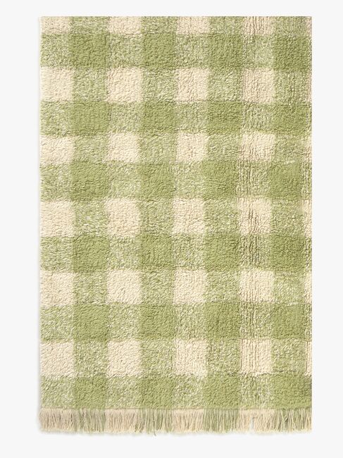Lorena Canals Tvättbar Vichy Matta 150x180 cm, Matcha