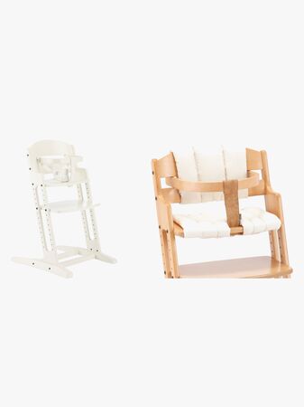 BabyDan Danstolen Matstol & Matstolsdyna, Vit/Beige