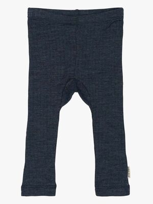 Mikk-Line Leggings Barn Merinould, Melange Blue Nights