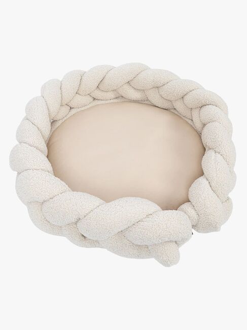 MeowBaby Bearly Babynest med Flätat Skydd & Lekmatta, Cream