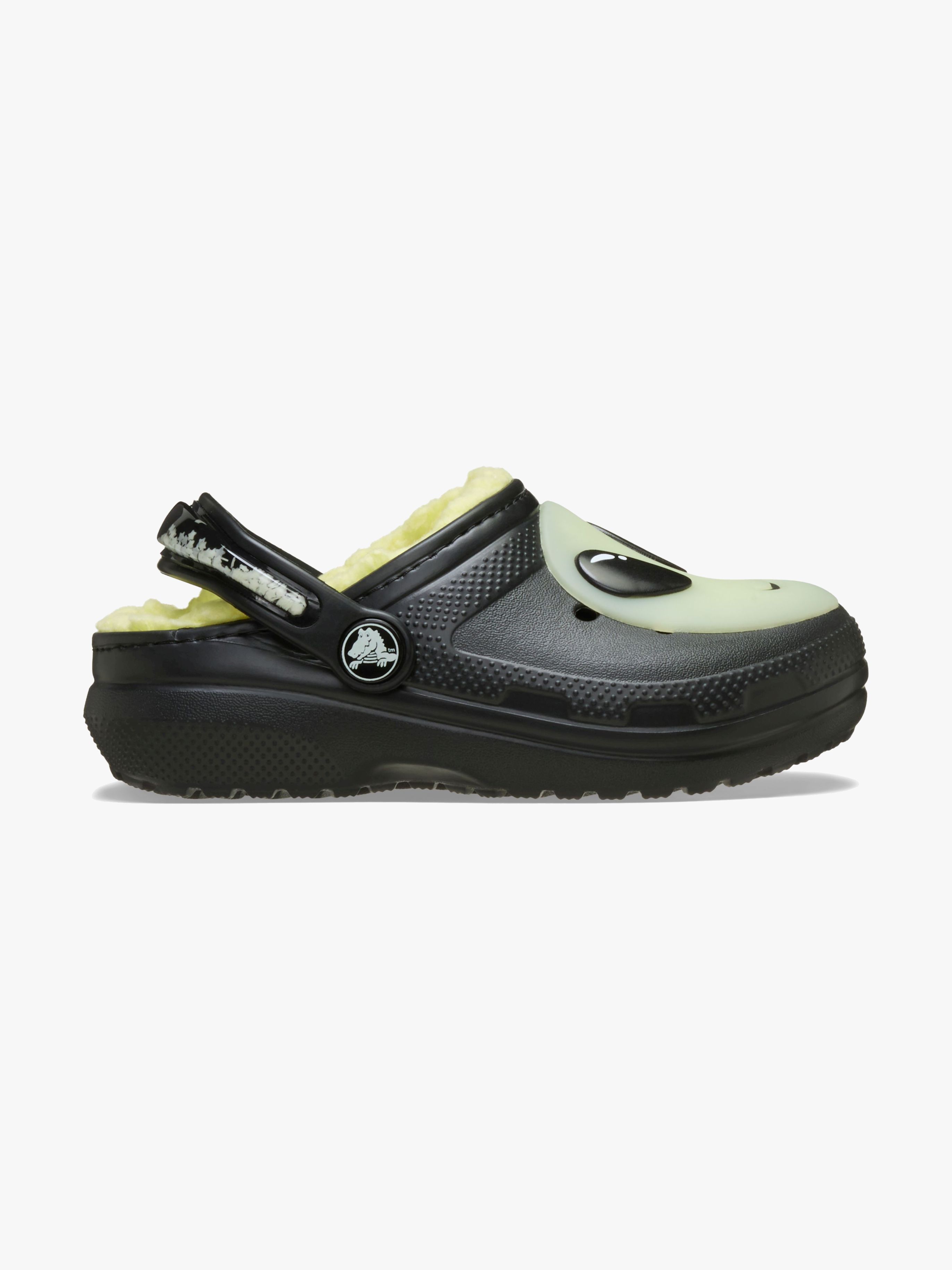 Crocs Classic Alien Kids Fodrade Tofflor, Black, 27-28