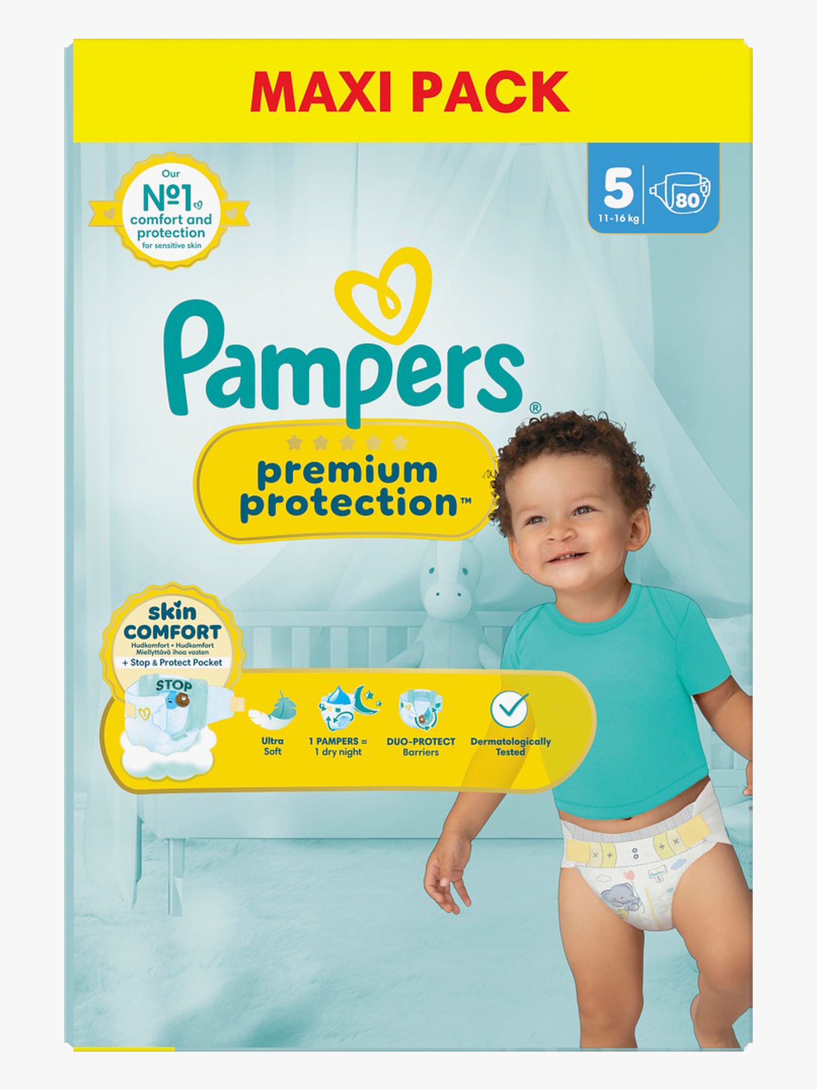 Pampers Premium Protection Blöjor Stl 5 11-16 kg 80-Pack