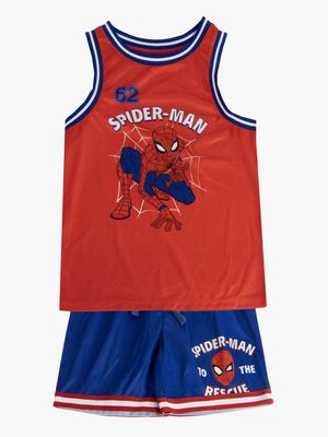 Marvel Spider-Man Linne & Shorts Sport Set, Blå/Röd