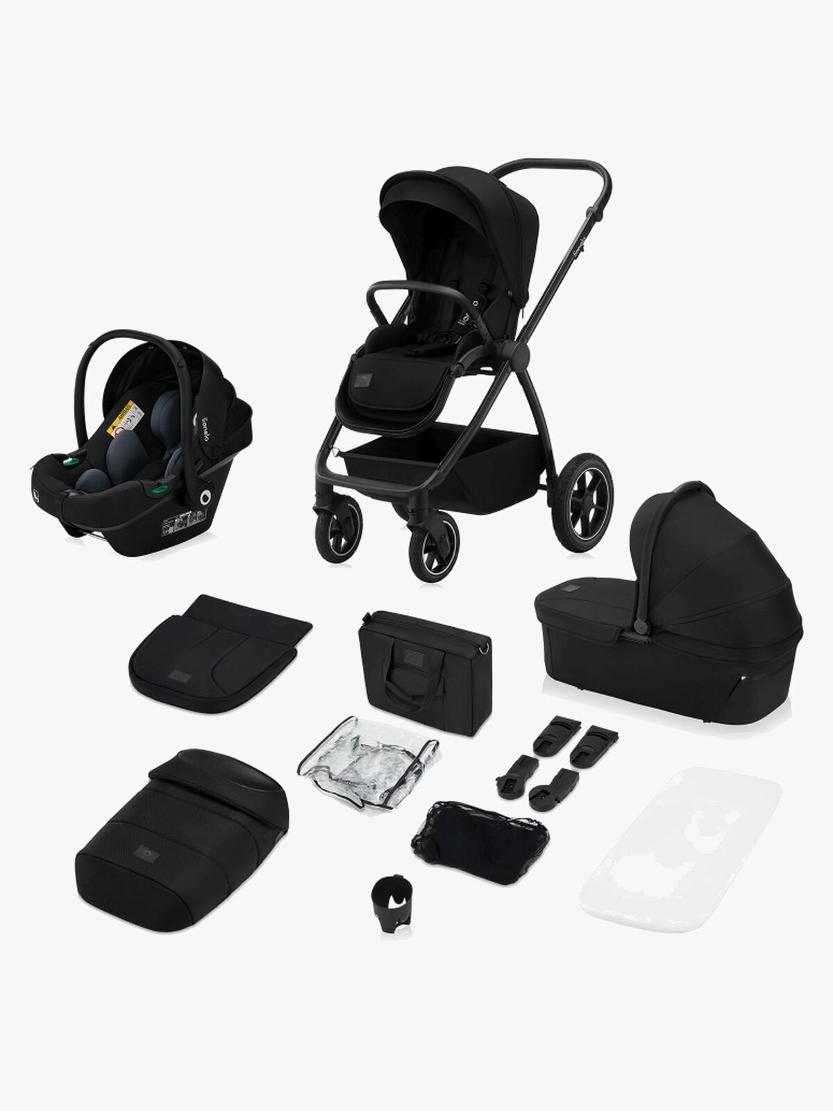 Lionelo Meril 3-in-1 Kombivagn, Black Onyx