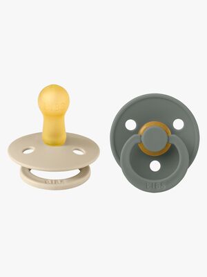 BIBS Colour Napp 2-Pack Latex Stl 2 Rund, Vanilla/Pine
