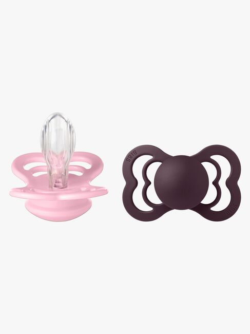 BIBS Supreme Napp 2-Pack Silikon Stl 2 Symmetrisk, Baby Pink/Plum