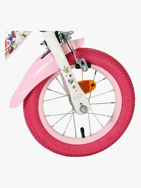 Volare Unicorn Cykel 12 Tum, Vit