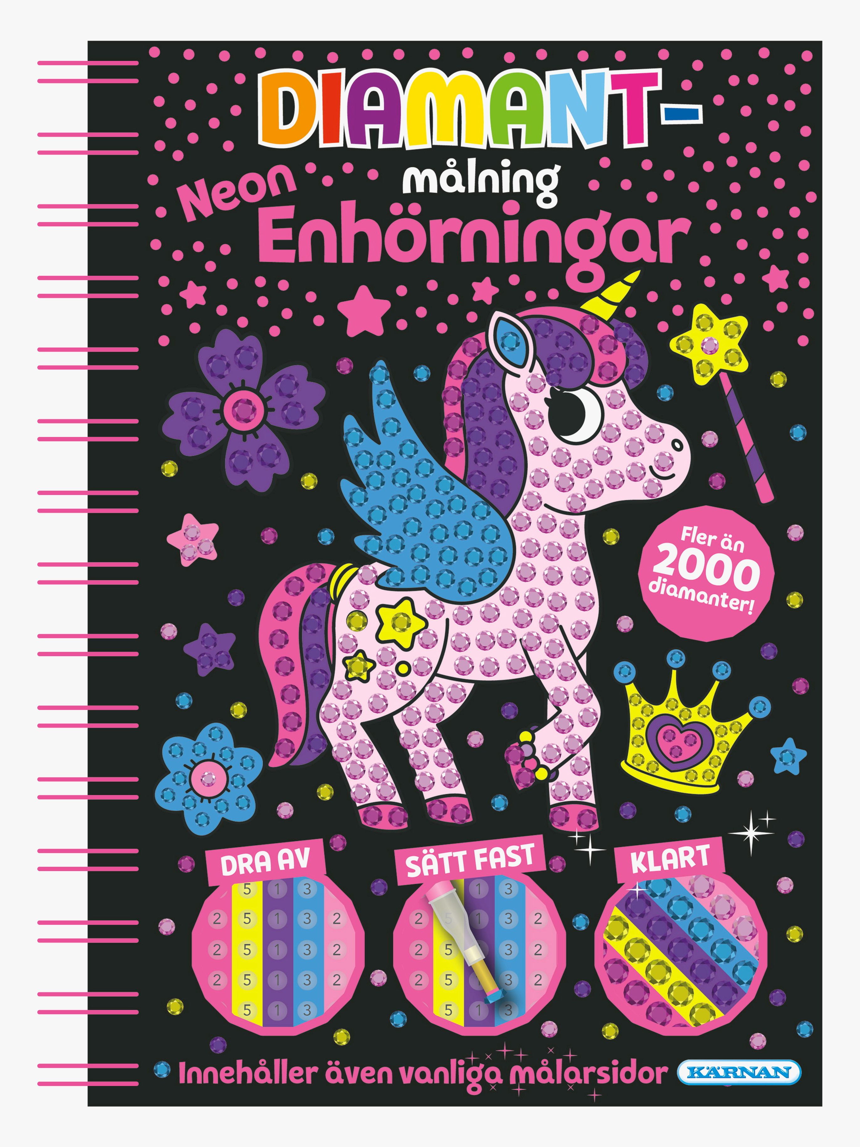 Egmont Kärnan Diamantmålning Neon Enhörningar Pysselbok