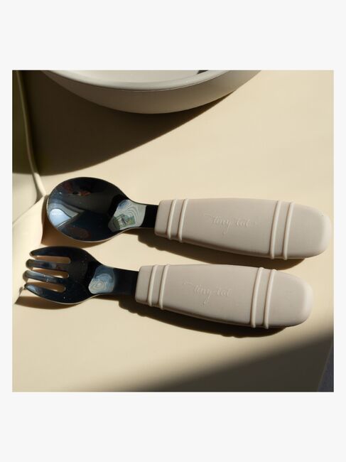 Tiny Tot Fork & Spoon, Beige