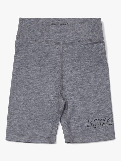 Hyperfied Jersey Logo Biker Shorts, Grey Melange