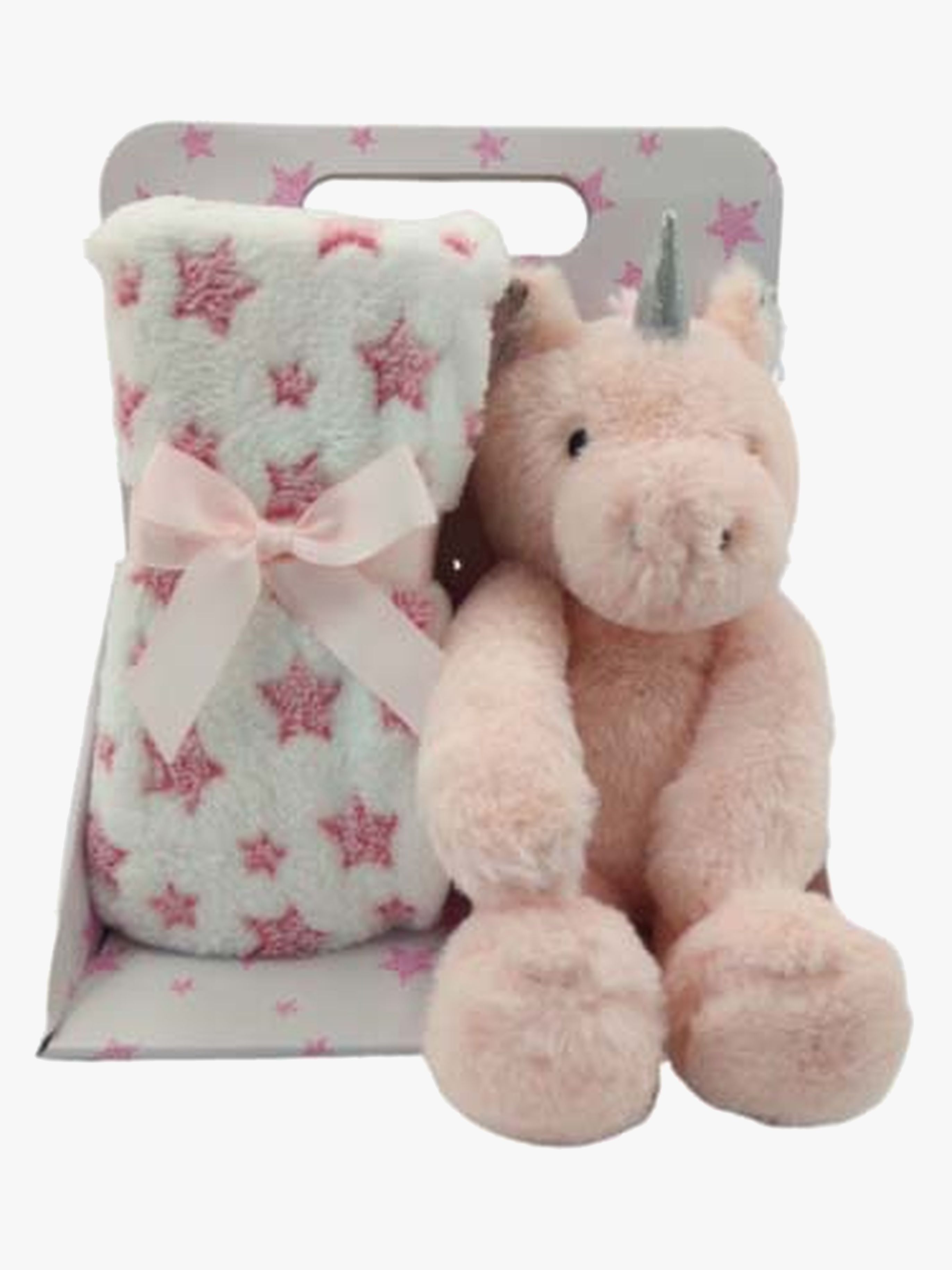 CarloBaby Fleecefilt och Gosedjur Unicorn, Rosa