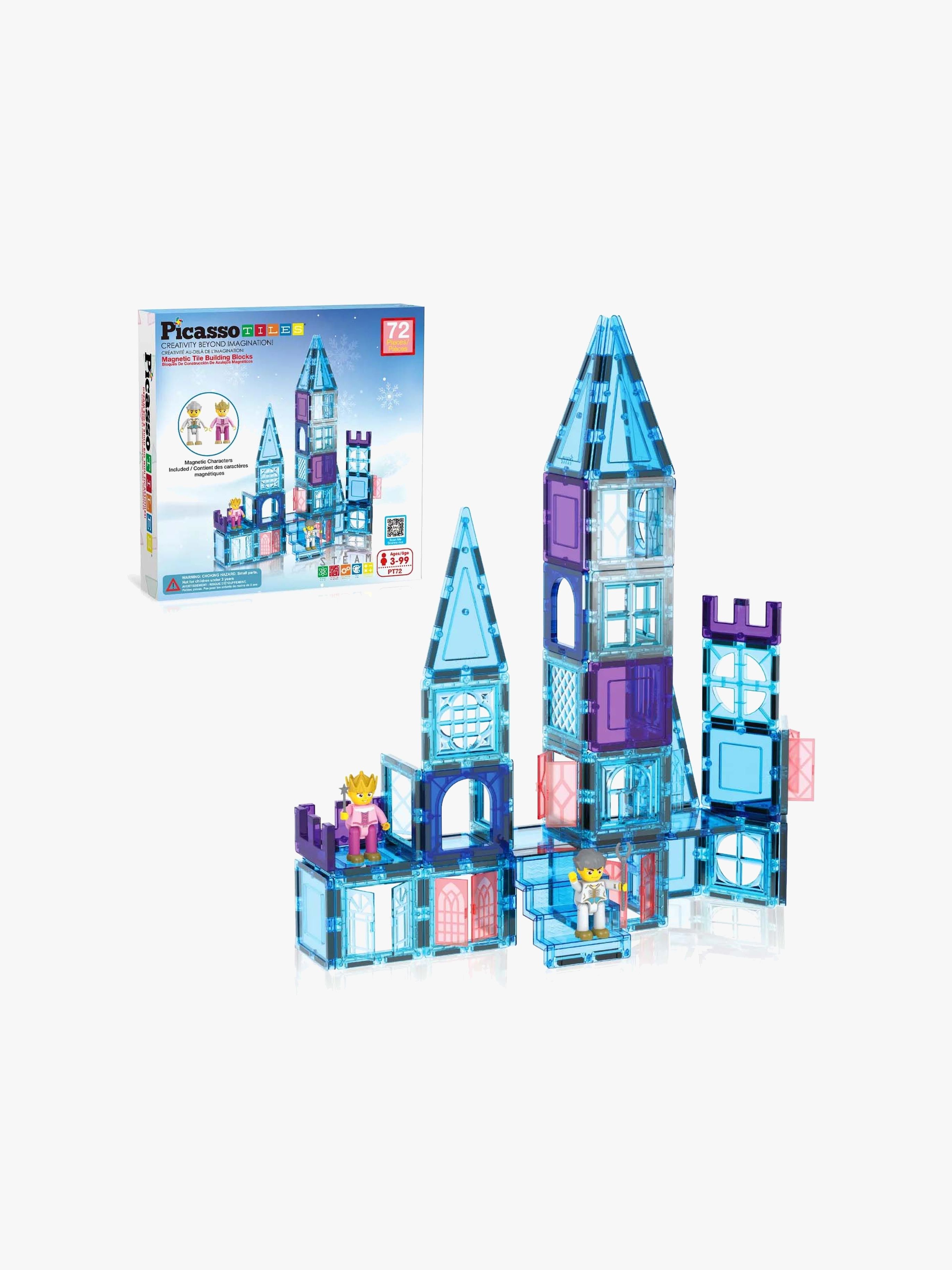 PicassoTiles Magnetisk Byggsats Ice Winter 72 Delar
