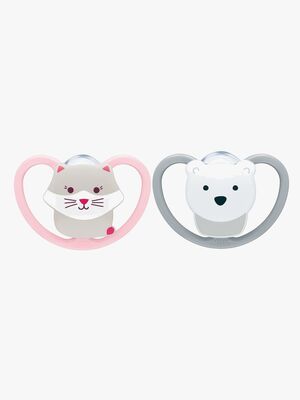 NUK Perfect Match Air Napp 2-Pack Stl 3, Cat/Polarbear