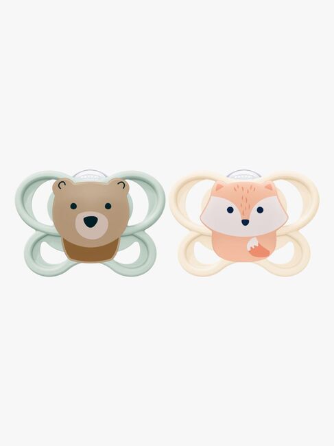 NUK Perfect Match Air Napp 2-Pack Stl 1, Fox/Bear