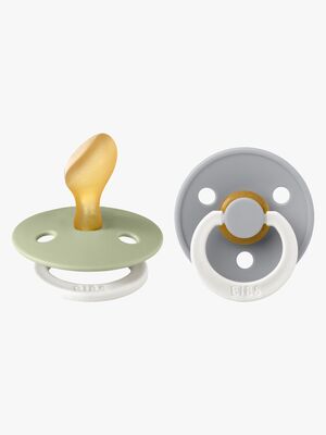 BIBS Colour Napp 2-pack Latex Stl 2 Anatomisk, Sage Glow/Cloud Glow