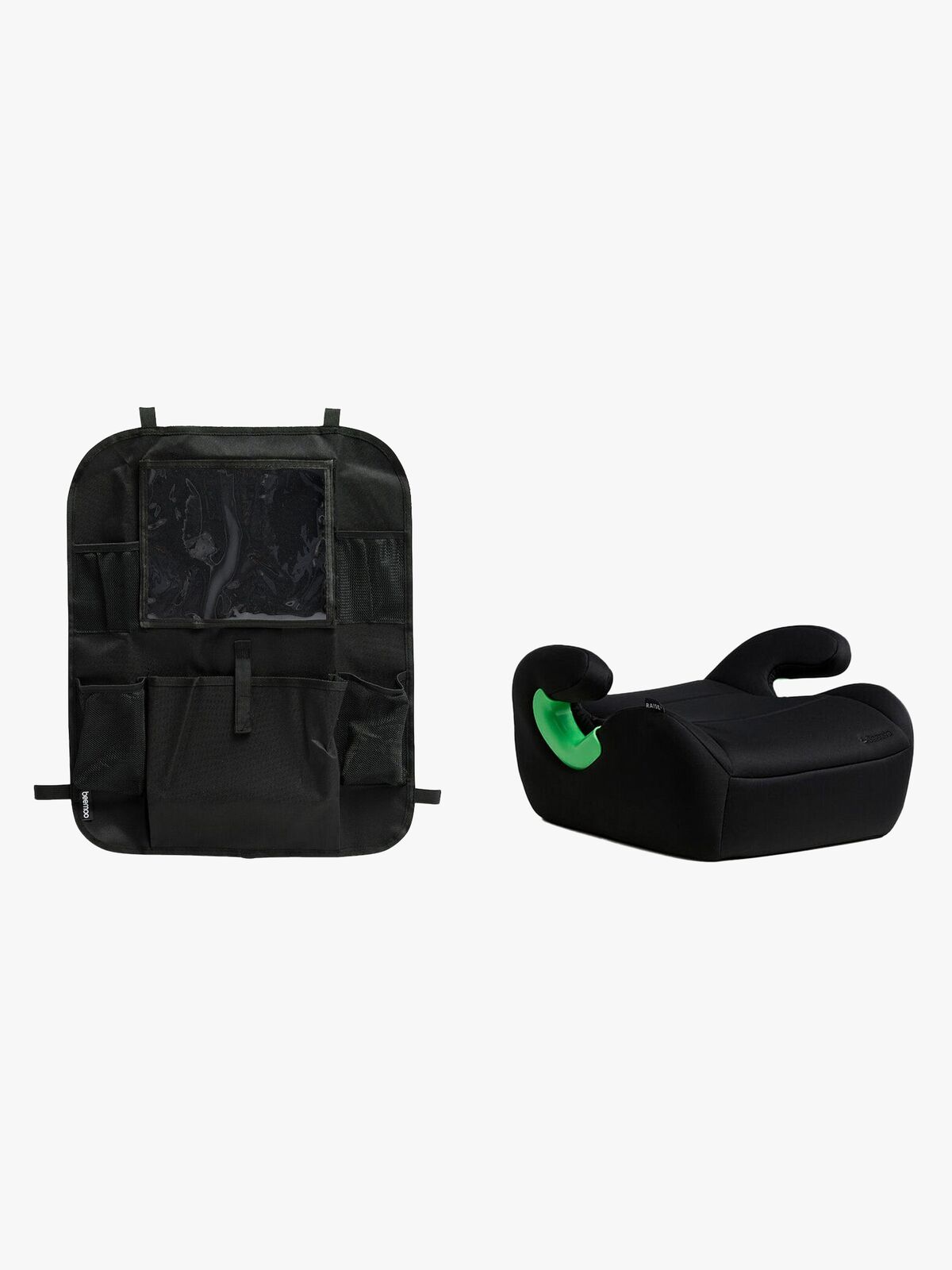 Beemoo Raise 2 i-Size Bälteskudde inkl. Beemoo Smart Organizer, Black Stone