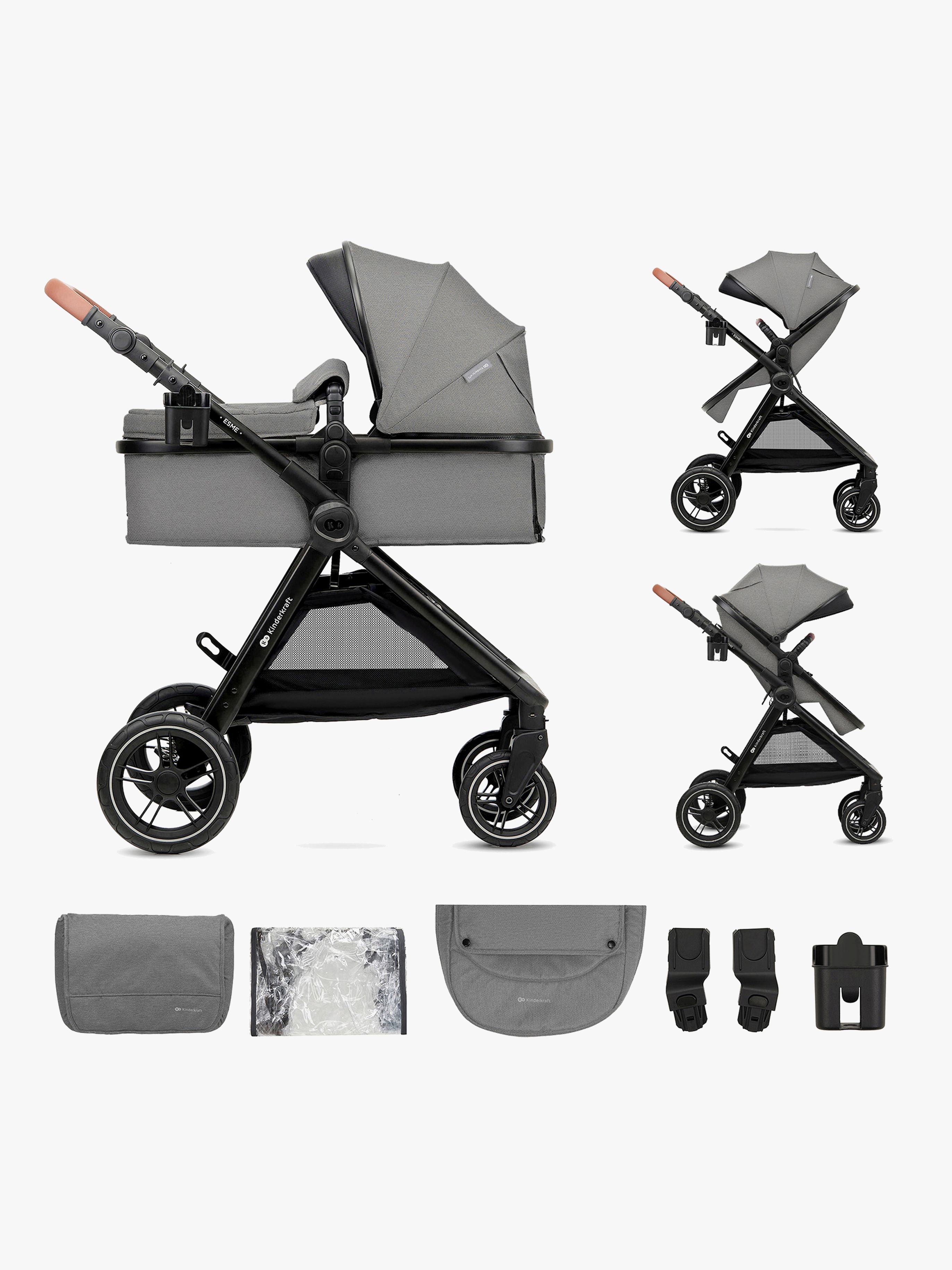 Kinderkraft ESME 2-in-1 Duovagn, Moonlight Grey