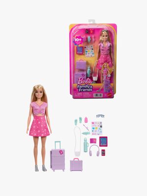 Barbie Family & Friends Modepuppe Malibu mit Reisezubehör