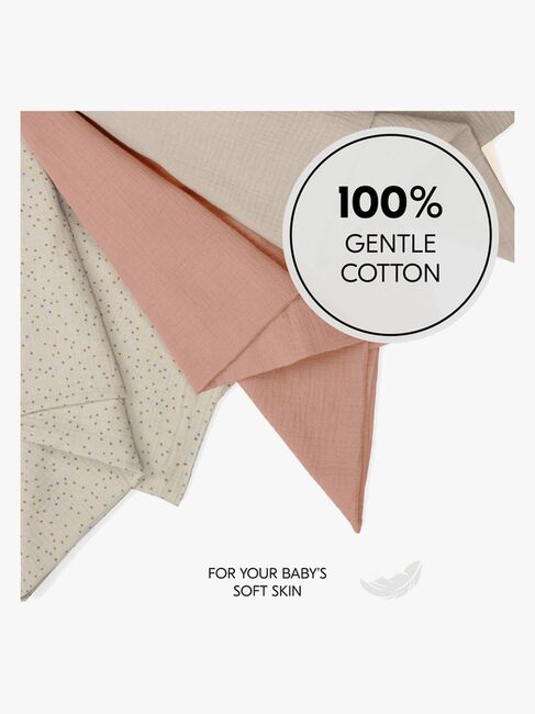 Hauck Cuddle N Clean Muslinfilt 3-Pack, Beige Dots/Cork/Beige