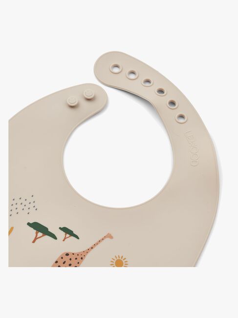 LIEWOOD Tilda Haklapp med Tryck Silikon 2-Pack, Safari/Sandy