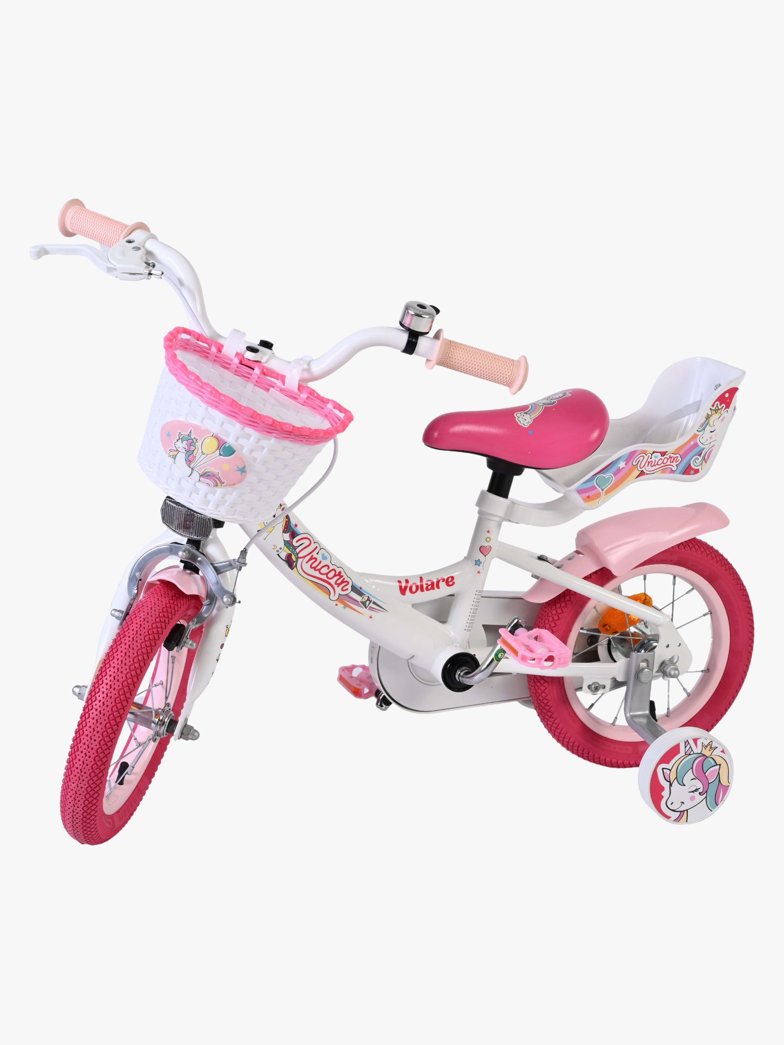 Volare Unicorn Cykel 12 Tum, Vit