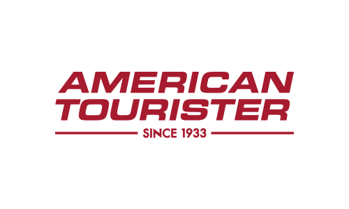Logo för American Tourister med texten 'SINCE 1933'.