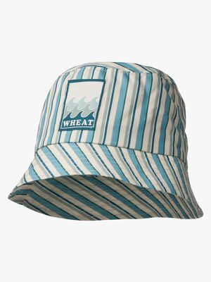 Wheat Tilo Badge Bucket-hatt, Aqua Stripe