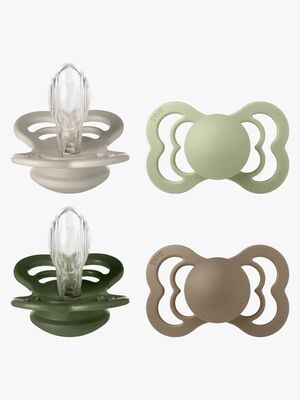BIBS Supreme Napp 4-Pack Silikon Stl 2, Sand/Sage/Huntergreen/Dark Oak