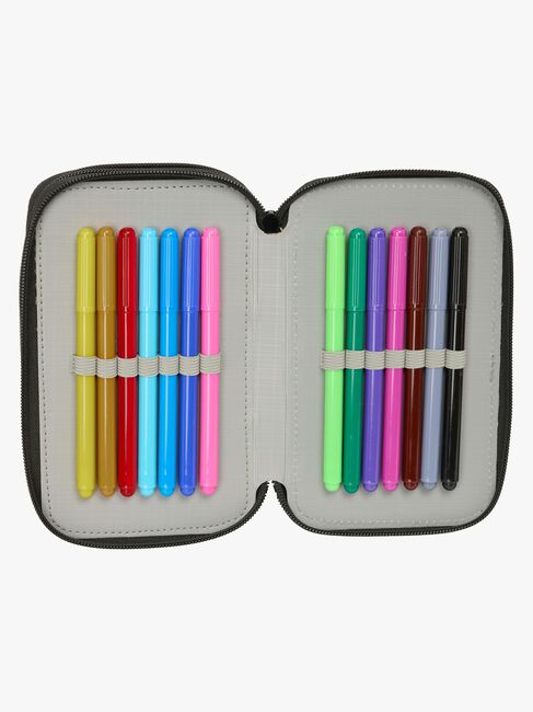 One Piece  Fyllt Trippelpennfodral 37 Delar, Svart