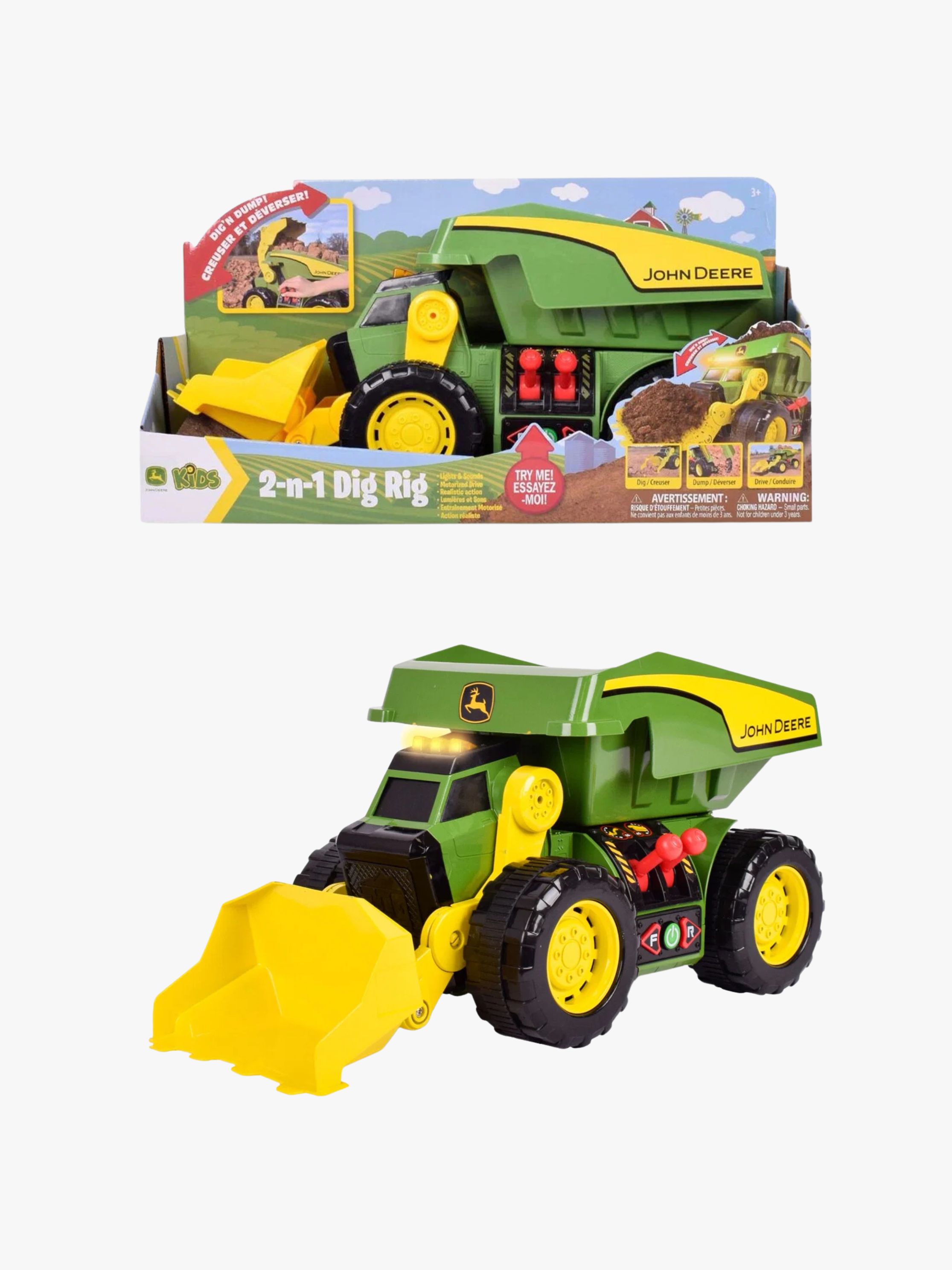 John Deere Maxx Power 2-N-1 Dig Rig Fordon, Grön
