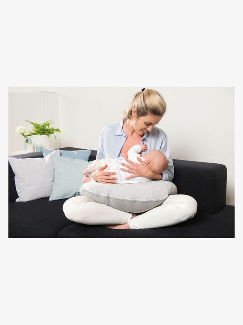 Doomoo  Amnings- & Gravidkudde Buddy Randig, Ljusgrå