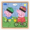 Greta Gris Träpussel Cykling 16 Bitar