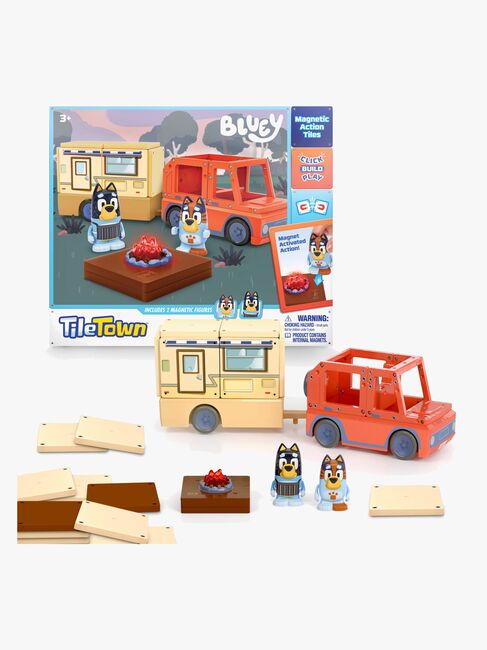 Tile Town Bluey Magnetisk Byggsats Husvagnsset