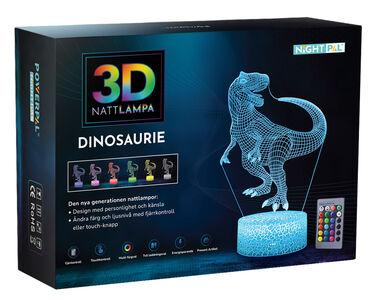 Powerpal 3D-Nattlampa, Dinousarie T-Rex