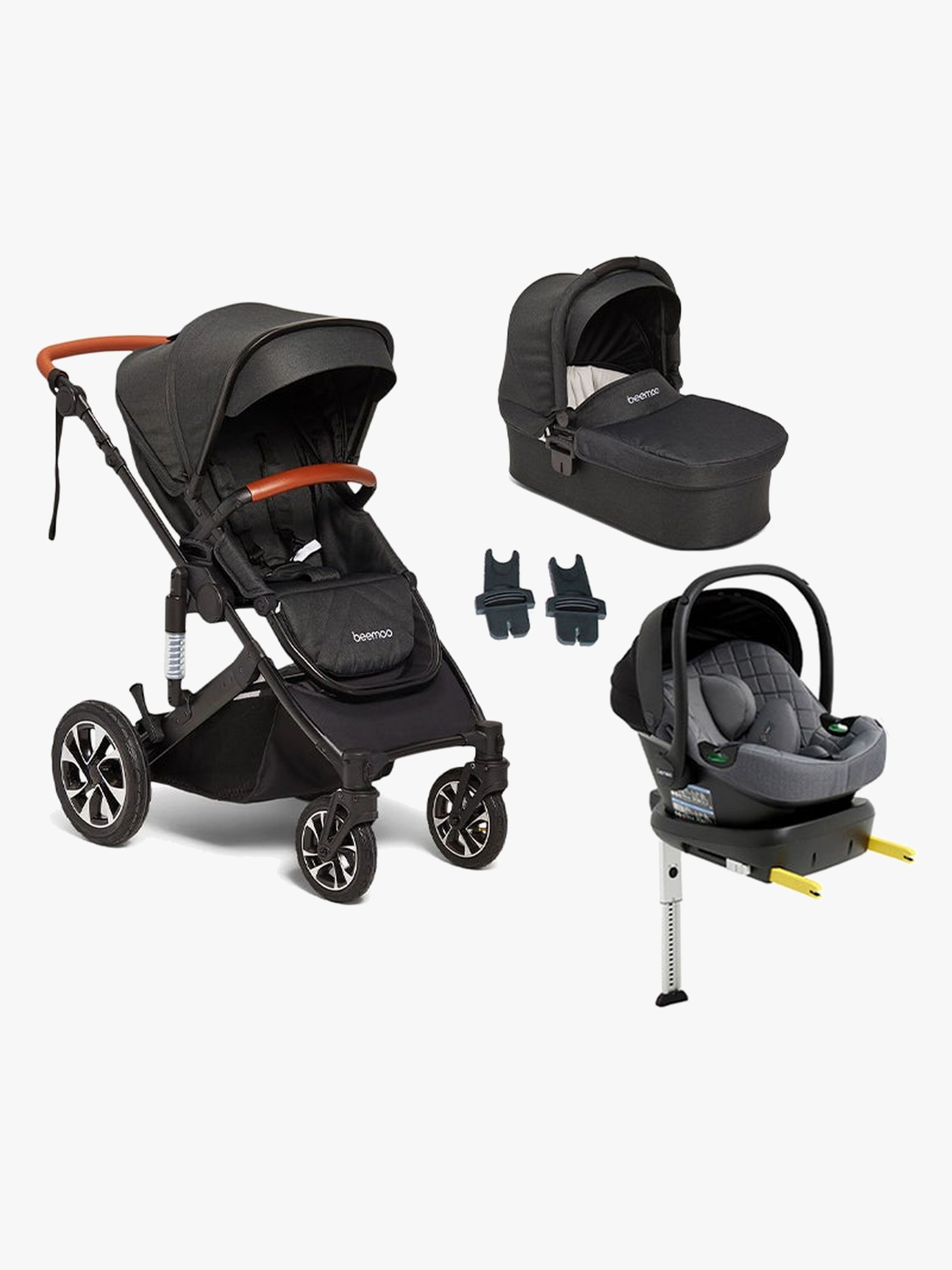 Beemoo Maxi 4 Duovagn Inkl. Beemoo Route Babyskydd &  Bas, Black/Mineral Gray