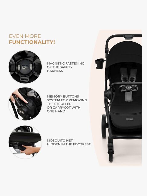Kinderkraft YOXI 2-in-1 Duovagn, Pure Black