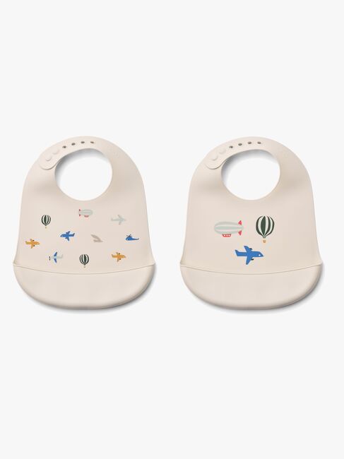 LIEWOOD Tilda  Mönstrad Haklapp Silikon 2-Pack, Aviator/Ecru