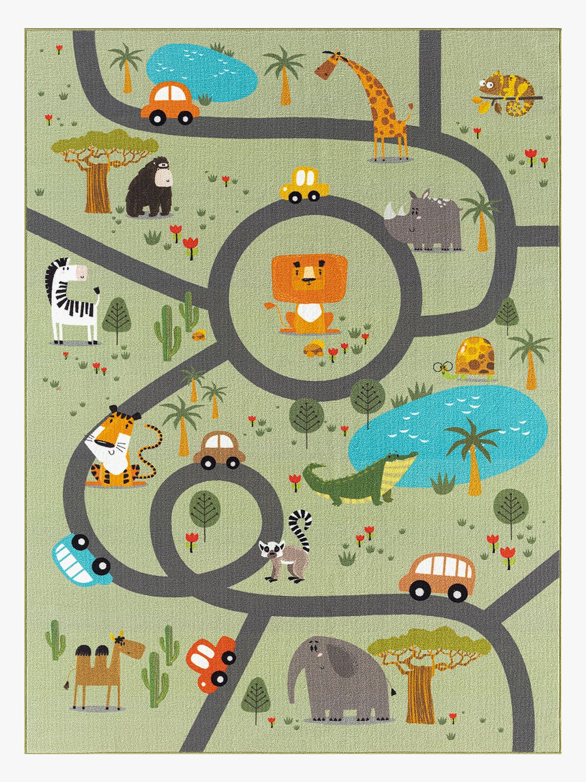 KMCarpets Play Animals Matta 140x200, Grön