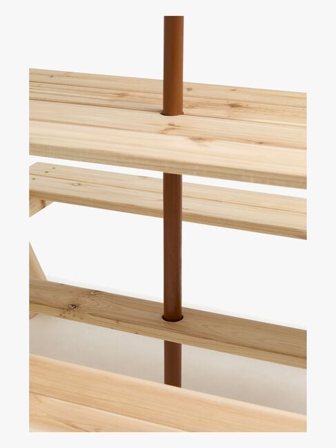 Woodlii Picknickbord med Parasoll, Trä