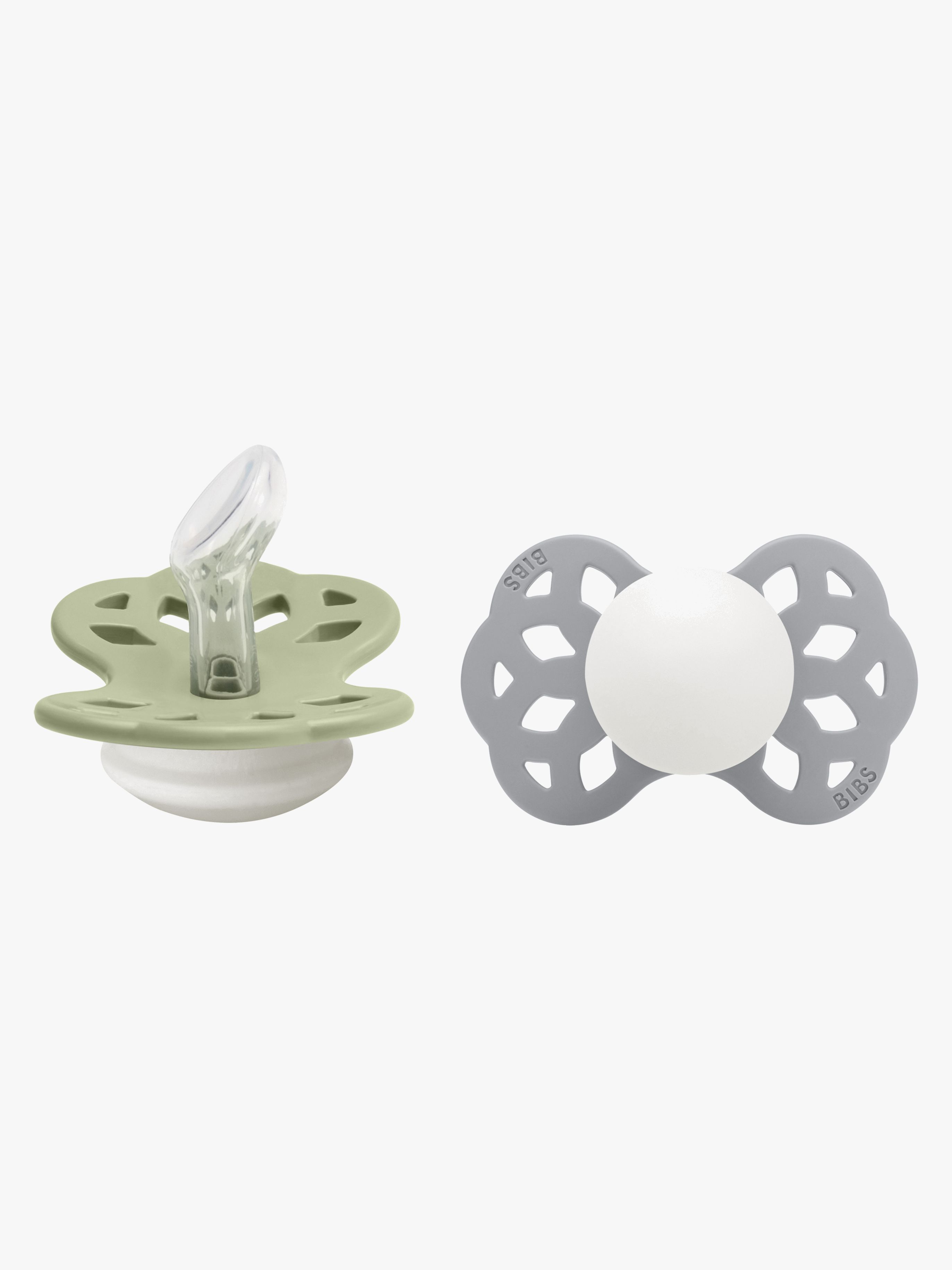 BIBS Infinity Nappar 2-Pack Silikon Stl 1 Anatomisk Sage GLOW/Cloud GLOW