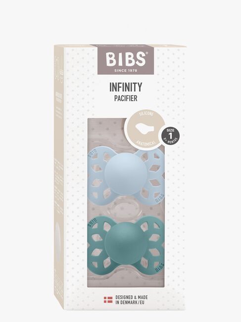 BIBS Infinity Napp 2-pack Stl 1 Anatomical, Baby Blue/Island Sea