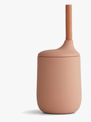 LIEWOOD Ellis Sugrörsmugg Silikon, Dark Rose/Terracotta Mix