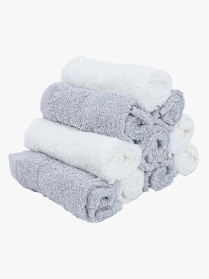 2B Baby Waschlappen Bambus 10er-Pack, Weiß/Grau