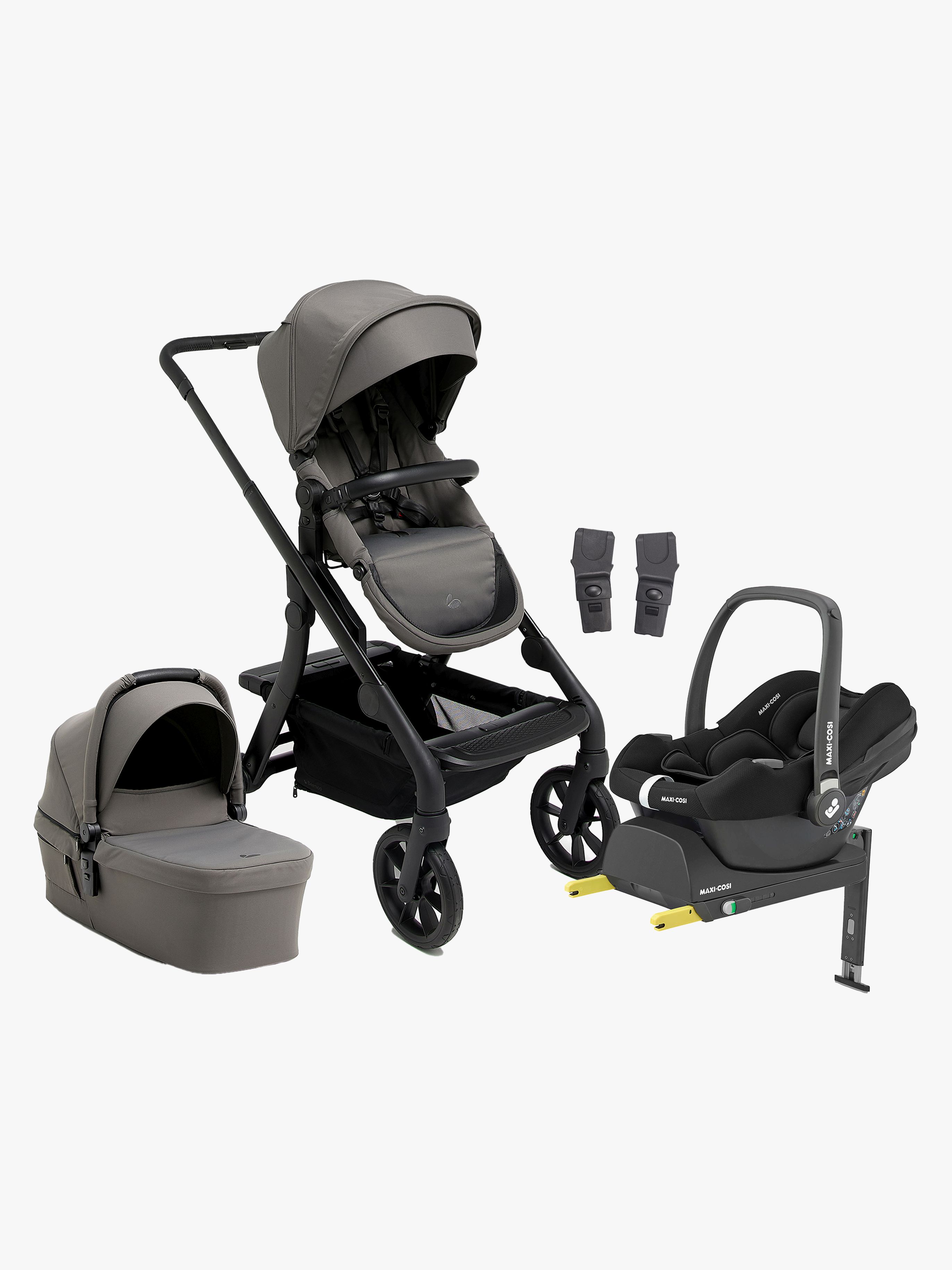 Beemoo Pro Max Duovagn &  Maxi-Cosi CabrioFix i-Size Babyskydd inkl. Bas, Mocha Grey